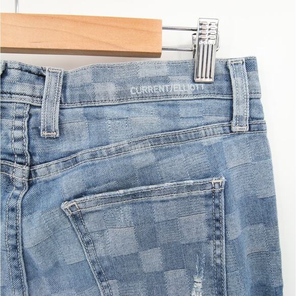 Current/Elliott Jeans Blue Distressed Checkered Grid Fling Slim Boyfriend 26 - Picture 12 of 14